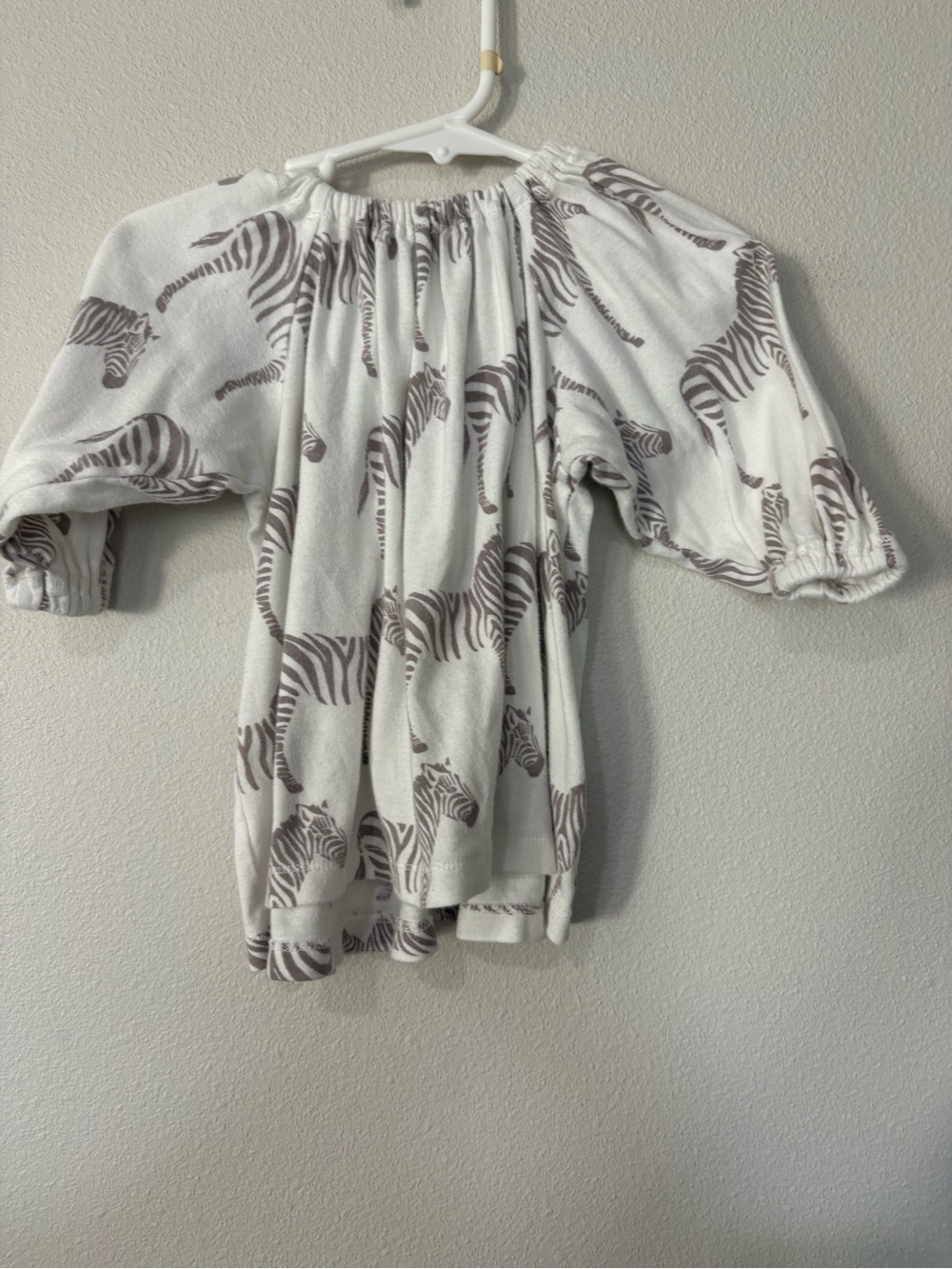 Milkbarn White and Gray Zebra Print Kids Casual Dress